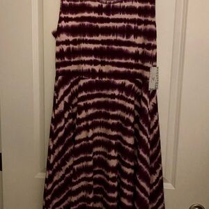 LuLaRoe Purple and White Midi Dress